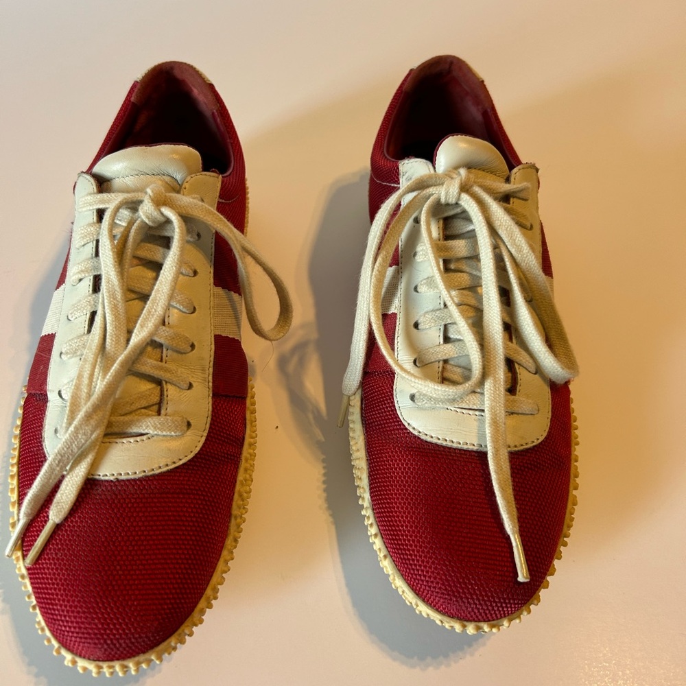 Bally Designer Women’s Red White Driving  Comfort Shoes 7.5